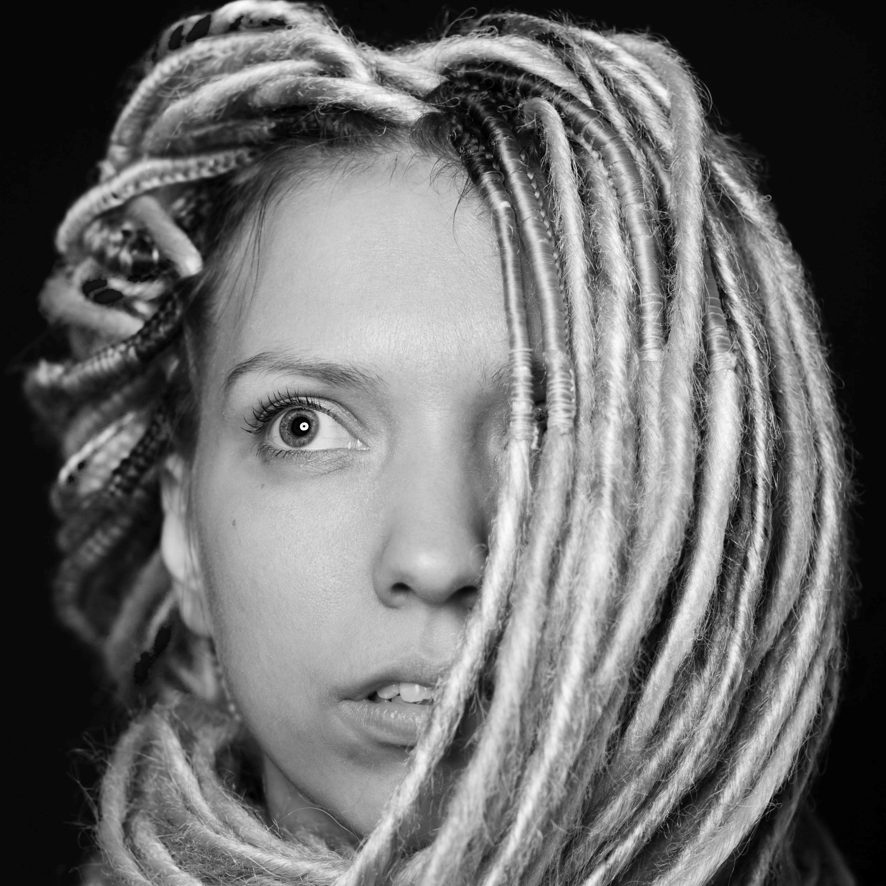 a woman with dreadlocks